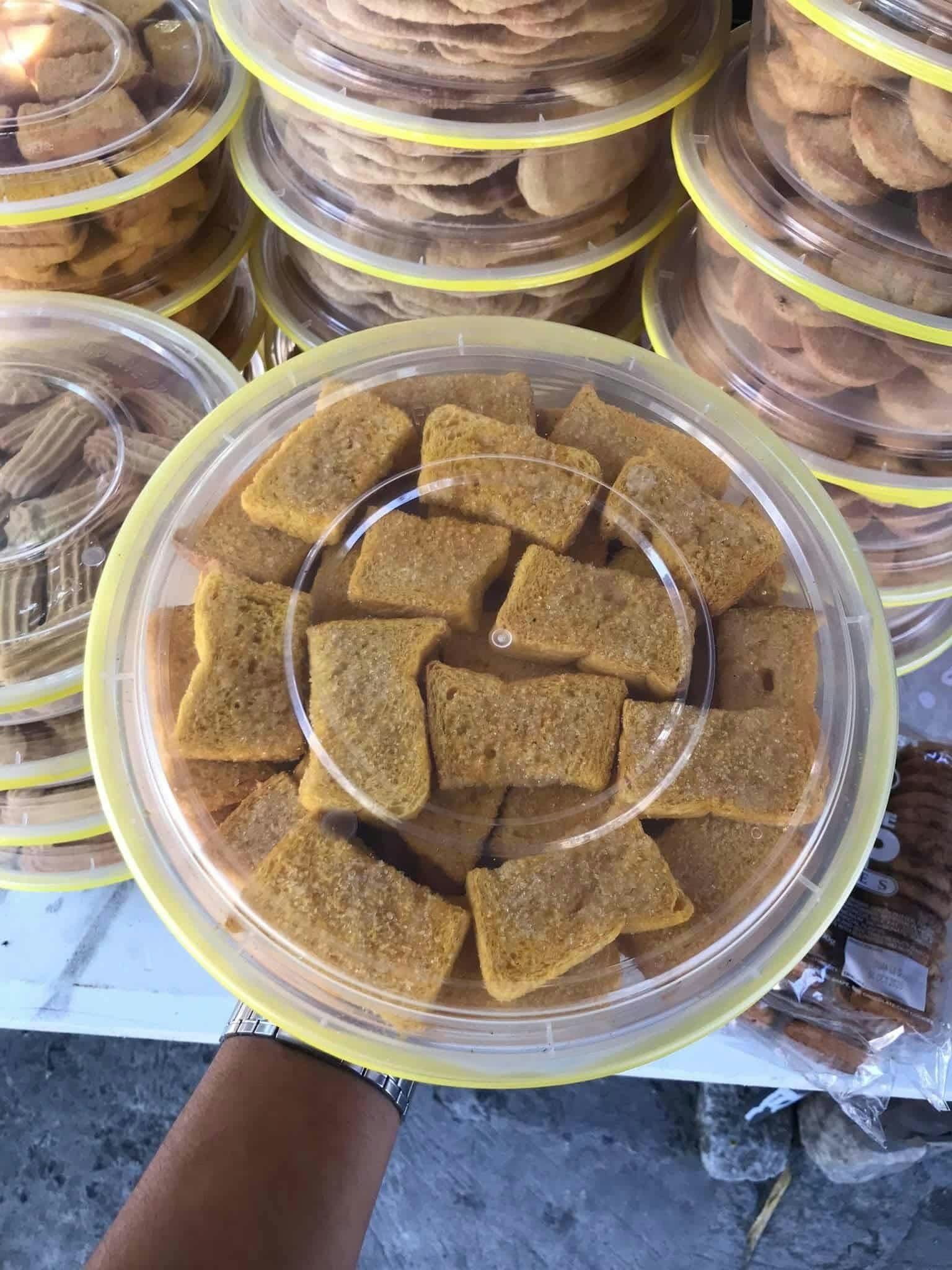 Tub of toasted bread